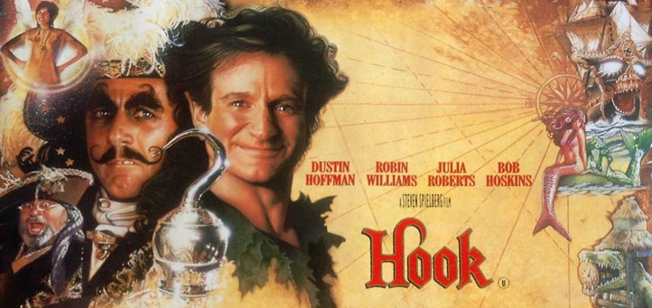 HOOK T SHIRT 1991, movie,Robin Williams,90's Peter pan, Tinkerbell