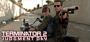 In this sequel set eleven years after "The Terminator," young John Connor (Edward Furlong), the key to civilization's victory over a future robot uprising, is the target of the shape-shifting T-1000 (Robert Patrick), a Terminator sent from the future to kill him. Another Terminator, the revamped T-800 (Arnold Schwarzenegger), has been sent back to protect the boy. As John and his mother (Linda Hamilton) go on the run with the T-800, the boy forms an unexpected bond with the robot.