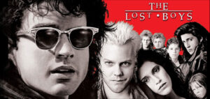 Teenage brothers Michael (Jason Patric) and Sam (Corey Haim) move with their mother (Dianne Wiest) to a small town in northern California. While the younger Sam meets a pair of kindred spirits in geeky comic-book nerds Edward (Corey Feldman) and Alan (Jamison Newlander), the angst-ridden Michael soon falls for Star (Jami Gertz) -- who turns out to be in thrall to David (Kiefer Sutherland), leader of a local gang of vampires. Sam and his new friends must save Michael and Star from the undead.