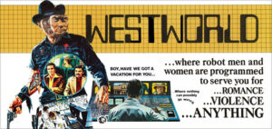 Westworld is a futuristic theme park where paying guests can pretend to be gunslingers in an artificial Wild West populated by androids. After paying a sizable entrance fee, Blane (James Brolin) and Martin (Richard Benjamin) are determined to unwind by hitting the saloons and shooting off their guns. But when the system goes haywire and Blane is killed in a duel with a robotic gunslinger (Yul Brynner), Martin's escapist fantasy suddenly takes on a grim reality.